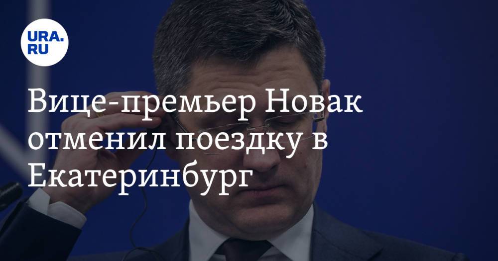 Вице-премьер Новак отменил поездку в Екатеринбург