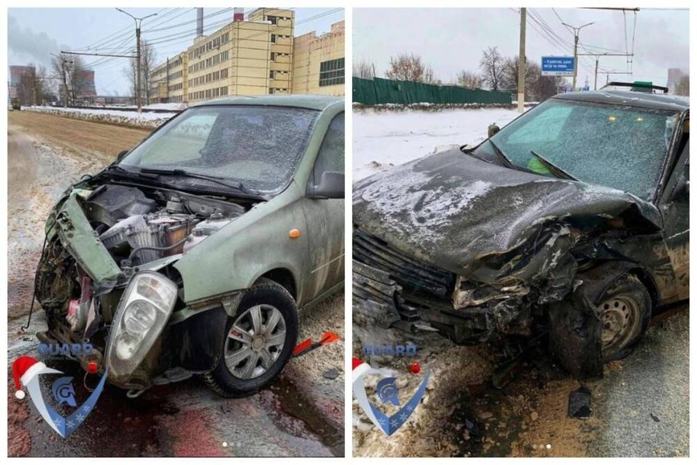 В Чебоксарах мужчина травмирован при лобовом столкновении авто