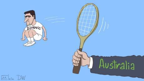 Новости спорта: Появилась забавная карикатура о проблемах Новака Джоковича