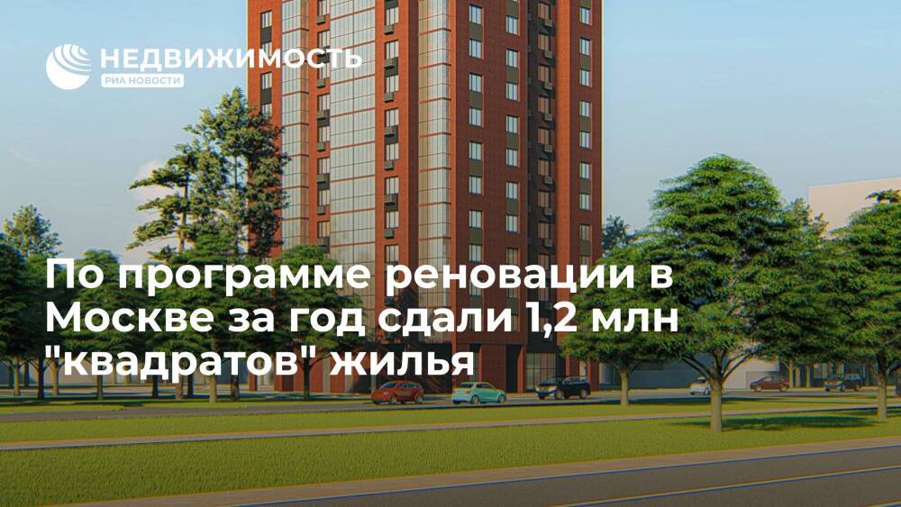По программе реновации в Москве за год сдали 1,2 млн "квадратов" жилья