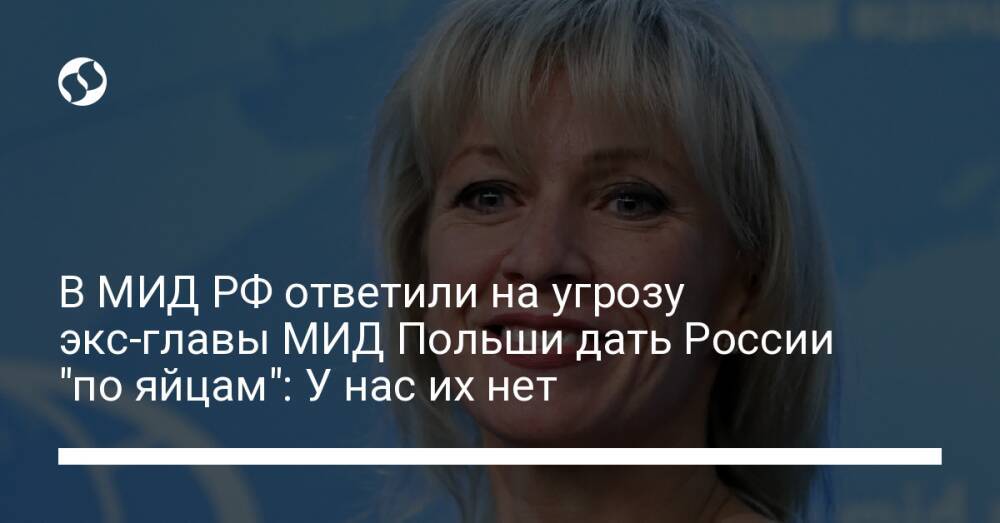 В МИД РФ ответили на угрозу экс-главы МИД Польши дать России "по яйцам": У нас их нет