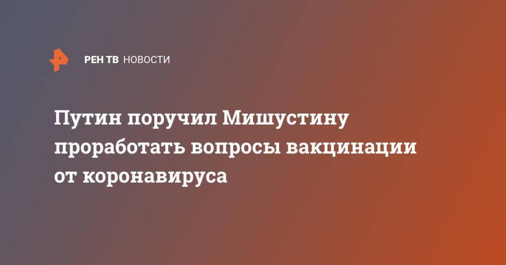 Путин поручил Мишустину проработать вопросы вакцинации от коронавируса