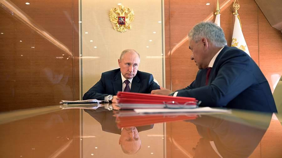 Путин принимает Шойгу с докладом по миротворческим силам ОДКБ. Трансляция