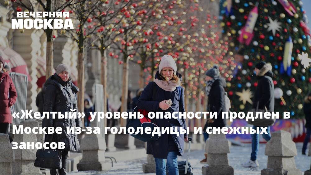 «Желтый» уровень опасности продлен в Москве из-за гололедицы и снежных заносов