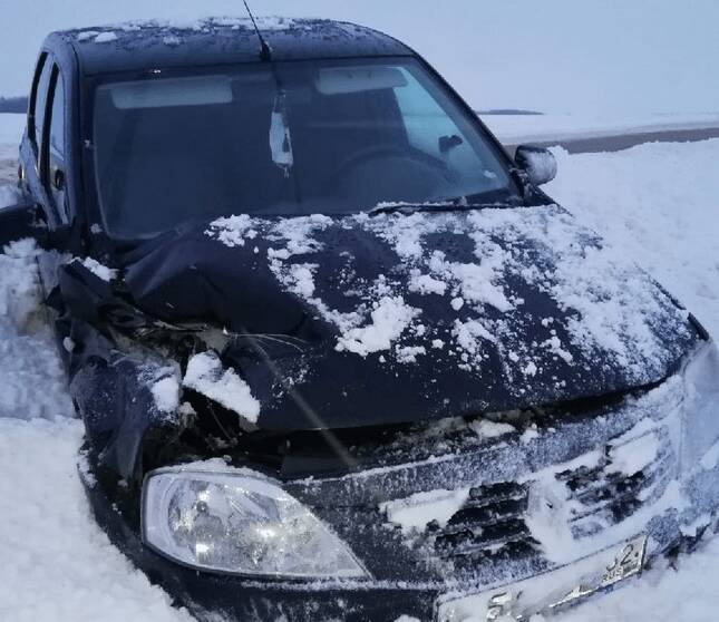 В Пронском районе Renault Logan налетел на нож трактора