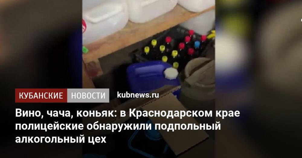 Вино, чача, коньяк: в Краснодарском крае полицейские обнаружили подпольный алкогольный цех