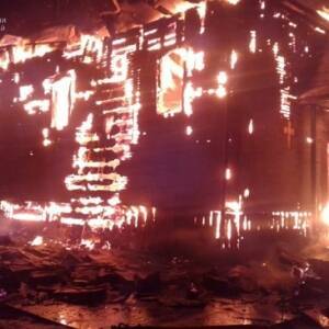 В Закарпатской области сгорела деревянная церковь. Фото