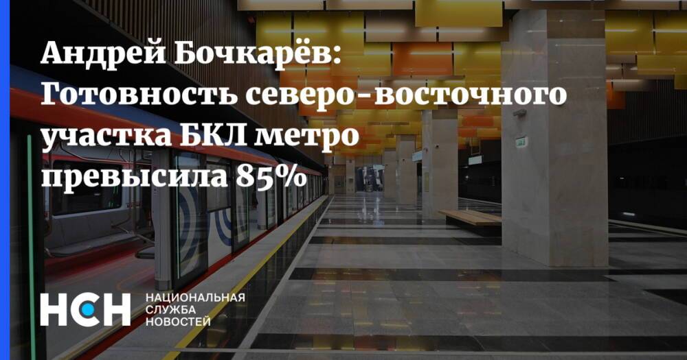 Андрей Бочкарёв: Готовность северо-восточного участка БКЛ метро превысила 85%