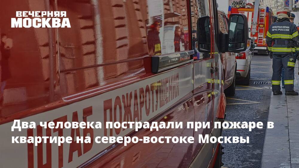Два человека пострадали при пожаре в квартире на северо-востоке Москвы