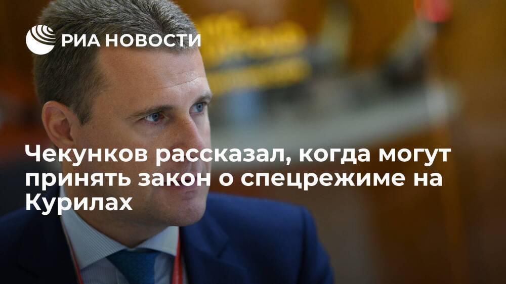 Министр Чекунков: закон о спецрежиме на Курилах могут принять в весеннюю сессию ГД