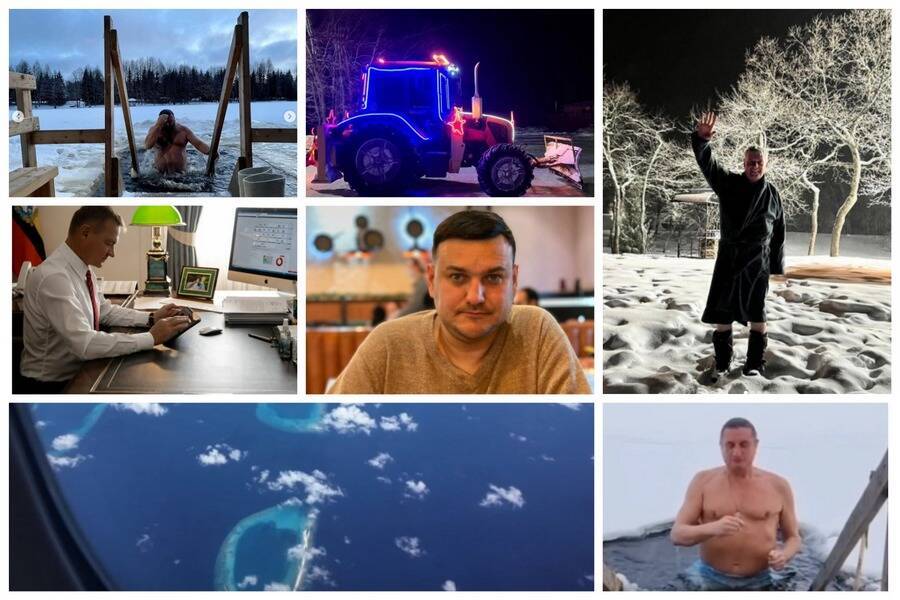 Элиты Черноземья в Instagram: снегоуборочный трактор «на стиле», крещенские купания политиков и круглая дата курского губернатора