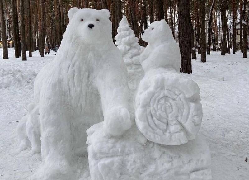 Снежная медведица с медвежатами поселилась в воронежском парке «Дельфин»