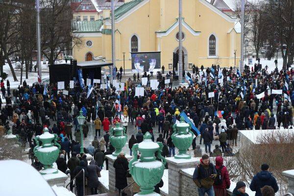 «В власти — враги народа Эстонии»: В Таллине митинговали против дорогой энергии