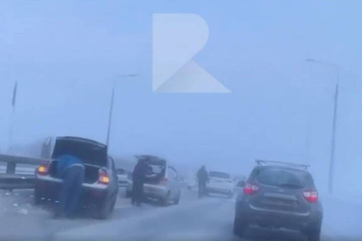 Под Рязанью произошла массовая авария на Солотчинском шоссе