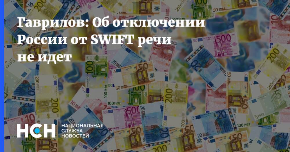 Гаврилов: Об отключении России от SWIFT речи не идет