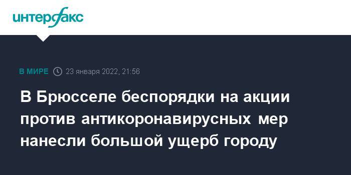 В Брюсселе беспорядки на акции против антикоронавирусных мер нанесли большой ущерб городу