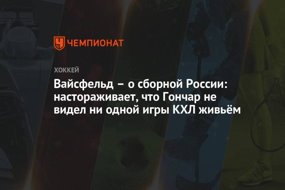 Вайсфельд – о сборной России: настораживает, что Гончар не видел ни одной игры КХЛ живьём