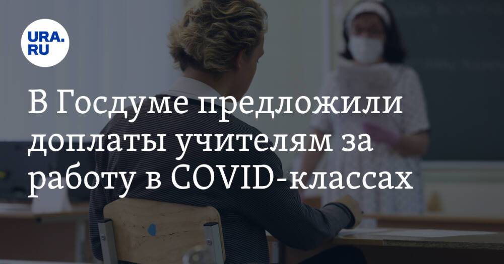 В Госдуме предложили доплаты учителям за работу в COVID-классах