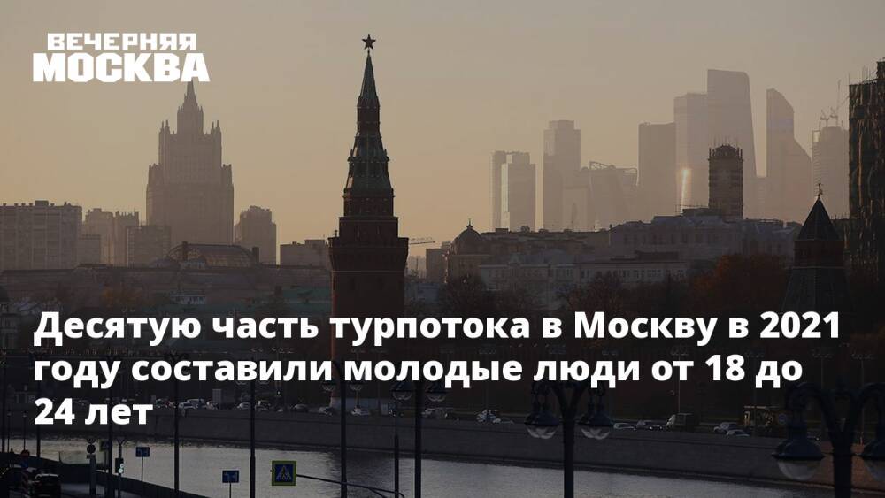 Десятую часть турпотока в Москву в 2021 году составили молодые люди от 18 до 24 лет