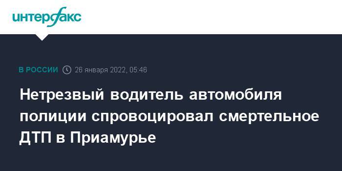 Нетрезвый водитель автомобиля полиции спровоцировал смертельное ДТП в Приамурье