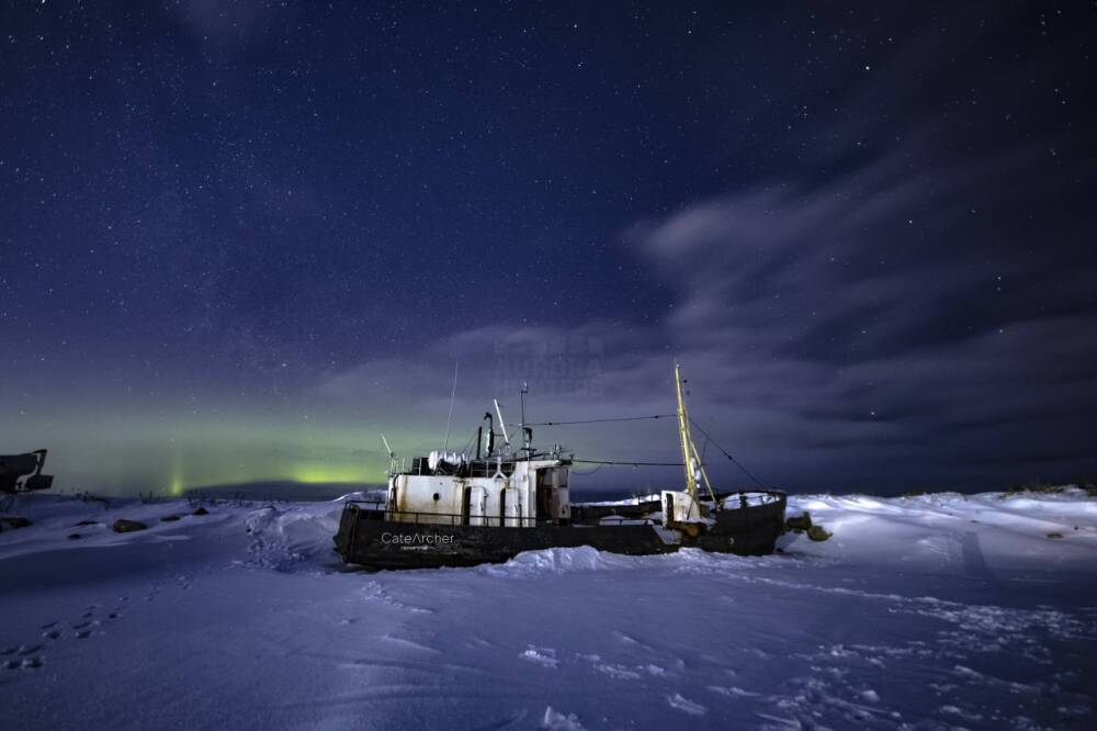 В небе над Ладожским озером наблюдали северное сияние — фото