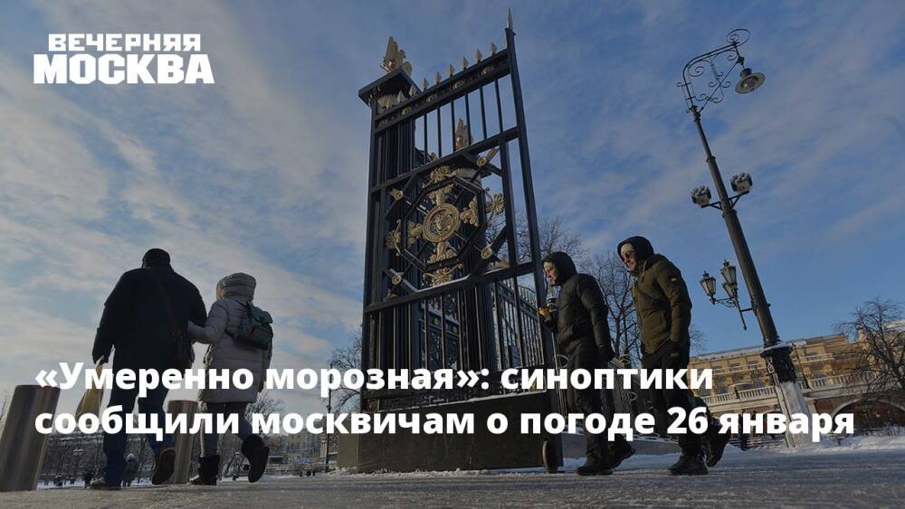 «Умеренно морозная»: синоптики сообщили москвичам о погоде 26 января