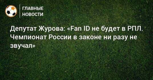 Депутат Журова: «Fan ID не будет в РПЛ. Чемпионат России в законе ни разу не звучал»