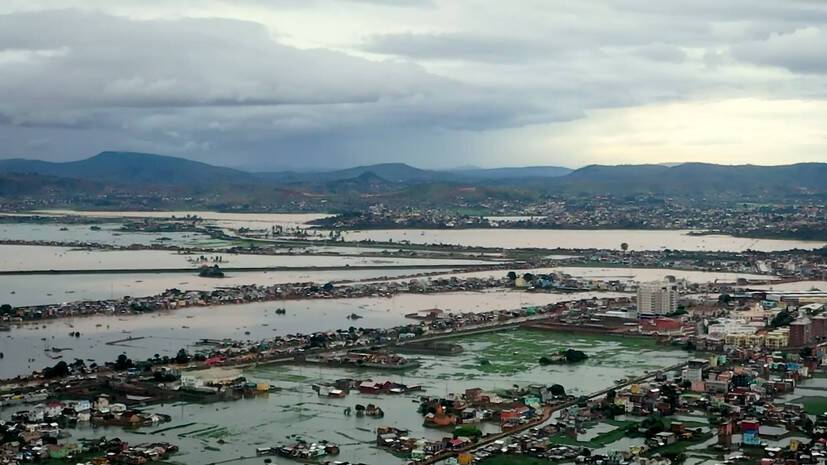 Последствия тропических ливней на Мадагаскаре сняли с дрона