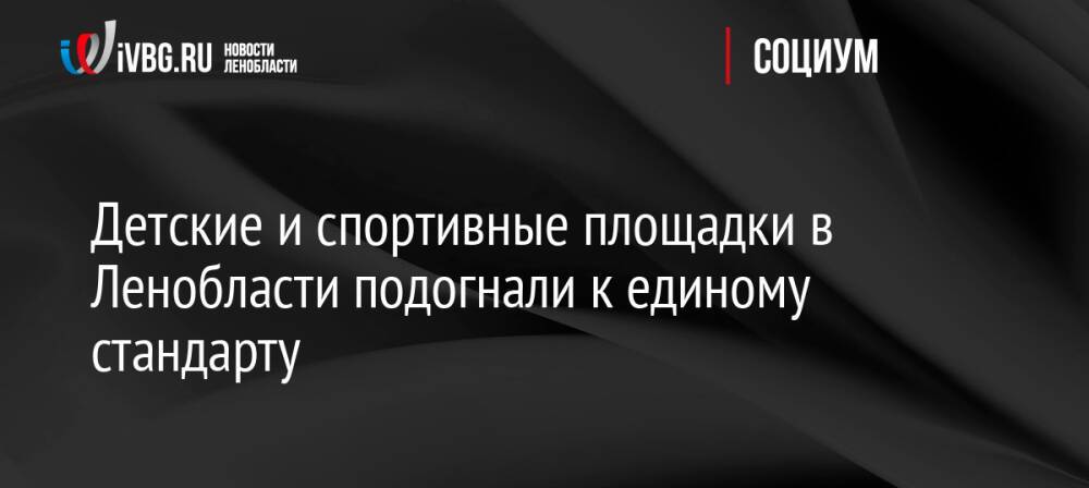 Детские и спортивные площадки в Ленобласти подогнали к единому стандарту