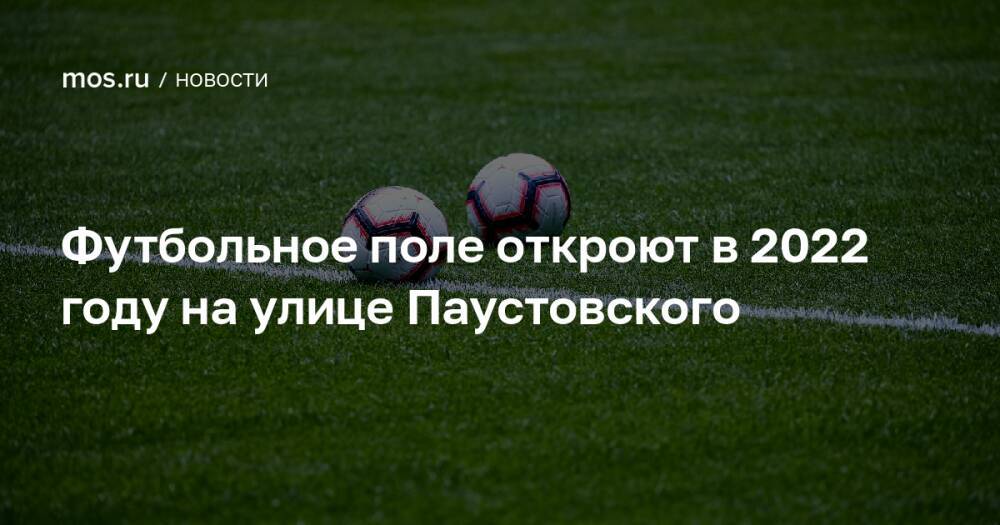 Футбольное поле откроют в 2022 году на улице Паустовского