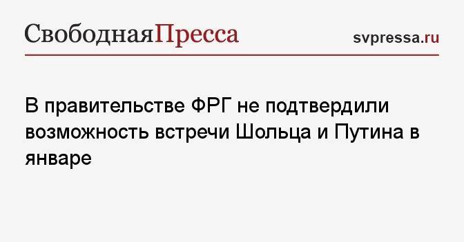 В правительстве ФРГ не подтвердили возможность встречи Шольца и Путина в январе