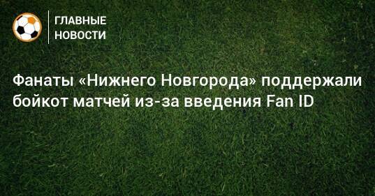 Фанаты «Нижнего Новгорода» поддержали бойкот матчей из-за введения Fan ID