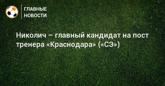 Николич – главный кандидат на пост тренера «Краснодара» («СЭ»)