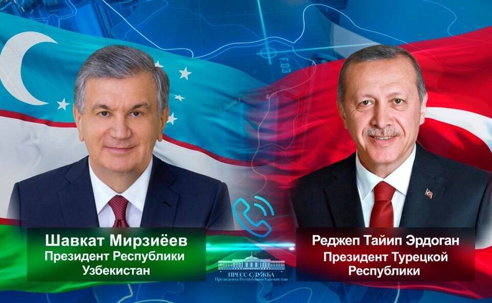 Мирзиёев и Эрдоган провели телефонные переговоры. Главы государств призвали к мирному урегулированию ситуации в Казахстане