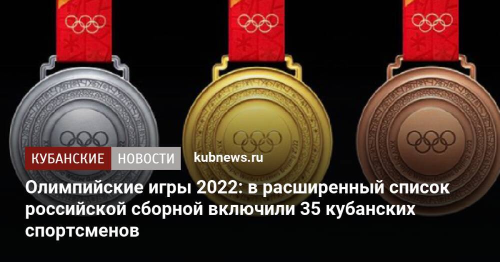 Олимпийские игры 2022: в расширенный список российской сборной включили 35 кубанских спортсменов