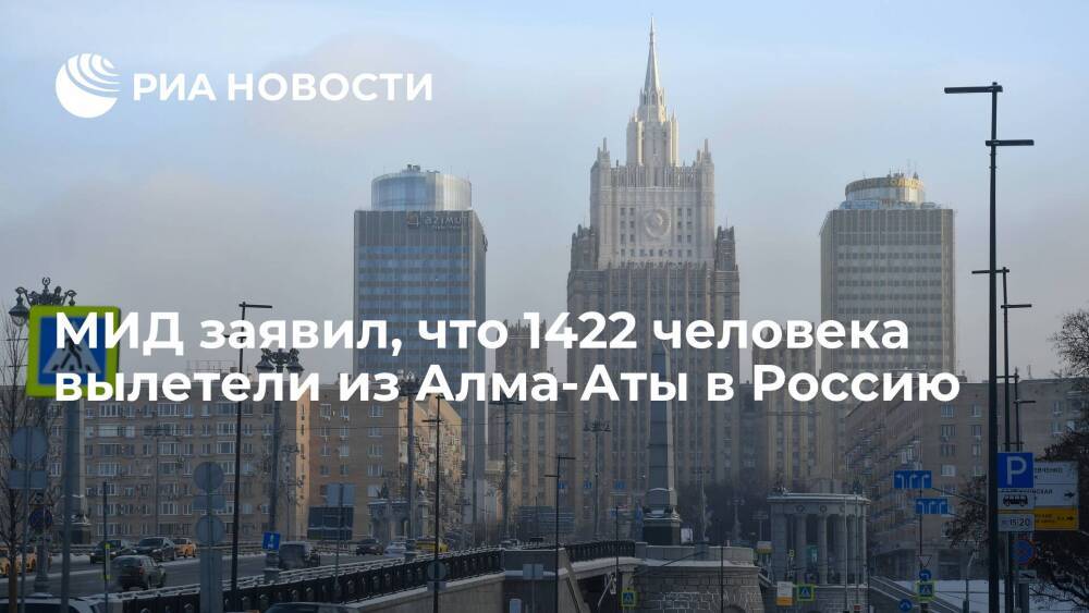 МИД заявил, что 1422 человека вылетели из Алма-Аты в Россию 13 рейсами