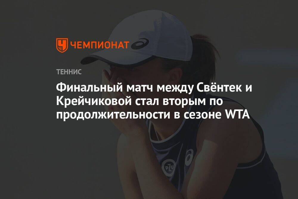 Финальный матч между Свёнтек и Крейчиковой стал вторым по продолжительности в сезоне WTA