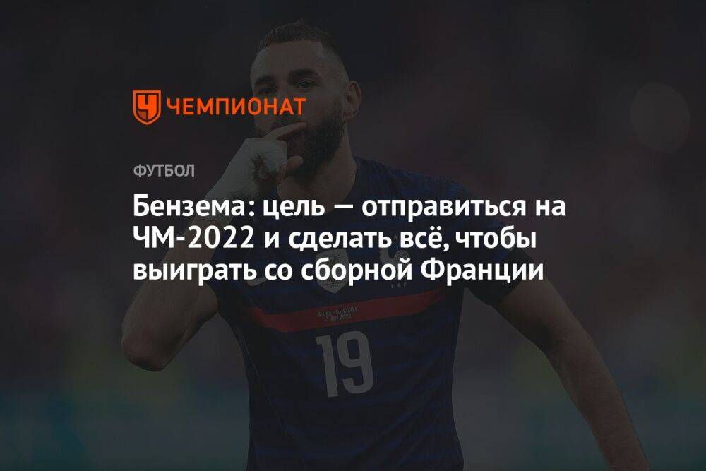 Бензема: цель — отправиться на ЧМ-2022 и сделать всё, чтобы выиграть со сборной Франции