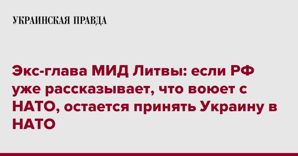 Экс-глава МИД Литвы: если РФ уже рассказывает, что воюет с НАТО, остается принять Украину в НАТО