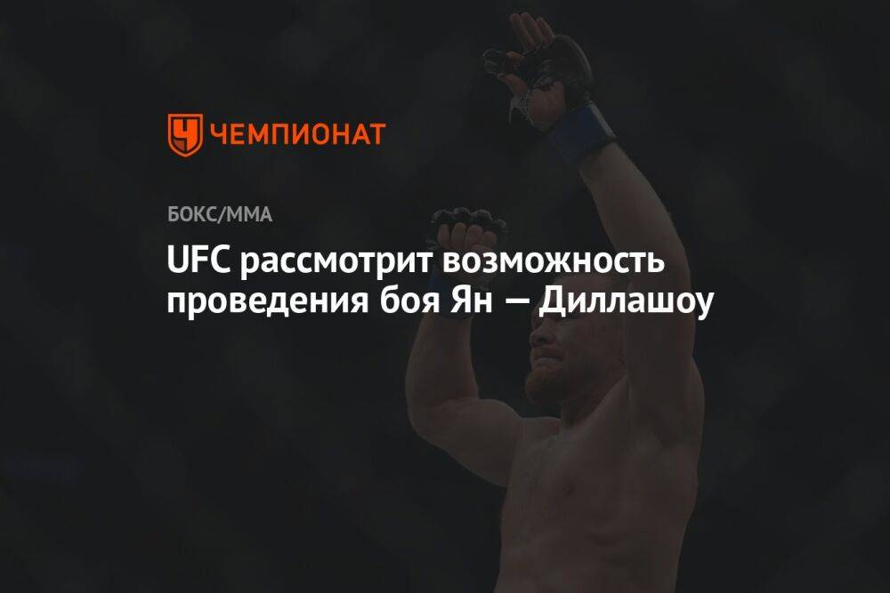 UFC рассмотрит возможность проведения боя Ян — Диллашоу