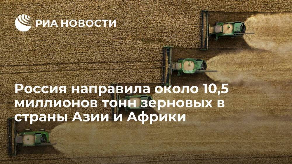 МИД: Россия направила около 10,5 миллионов тонн зерновых в страны Азии и Африки