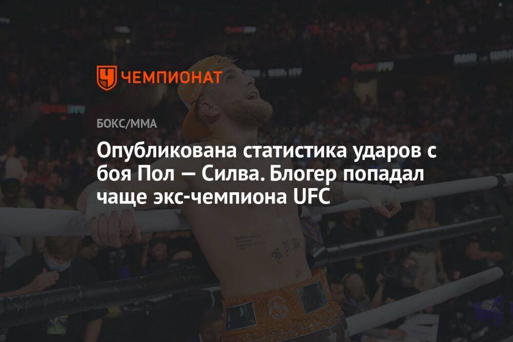Опубликована статистика ударов с боя Пол — Силва. Блогер попадал чаще экс-чемпиона UFC