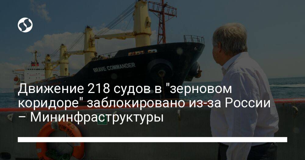 Движение 218 судов в "зерновом коридоре" заблокировано из-за России – Мининфраструктуры
