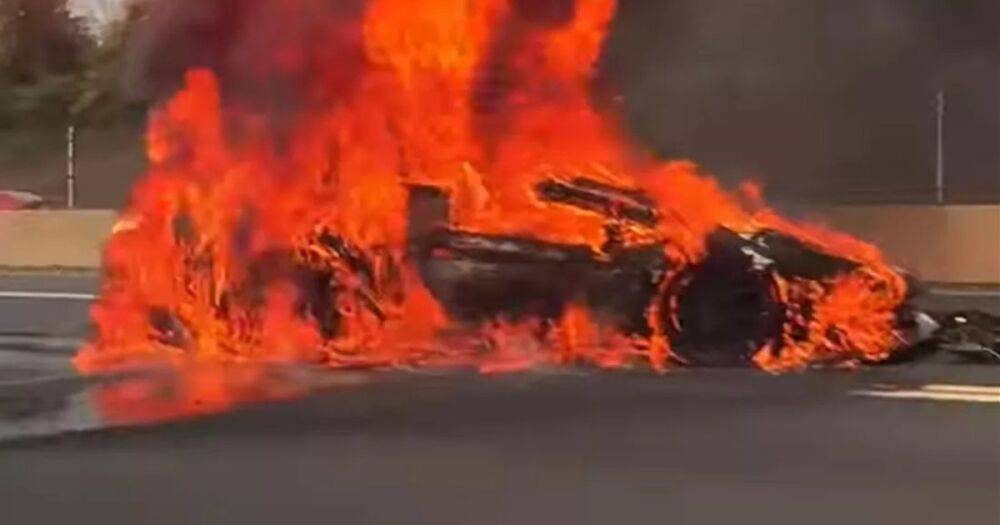 ДТП на миллион долларов: столкновение двух Lamborghini вызвало масштабный пожар (видео)