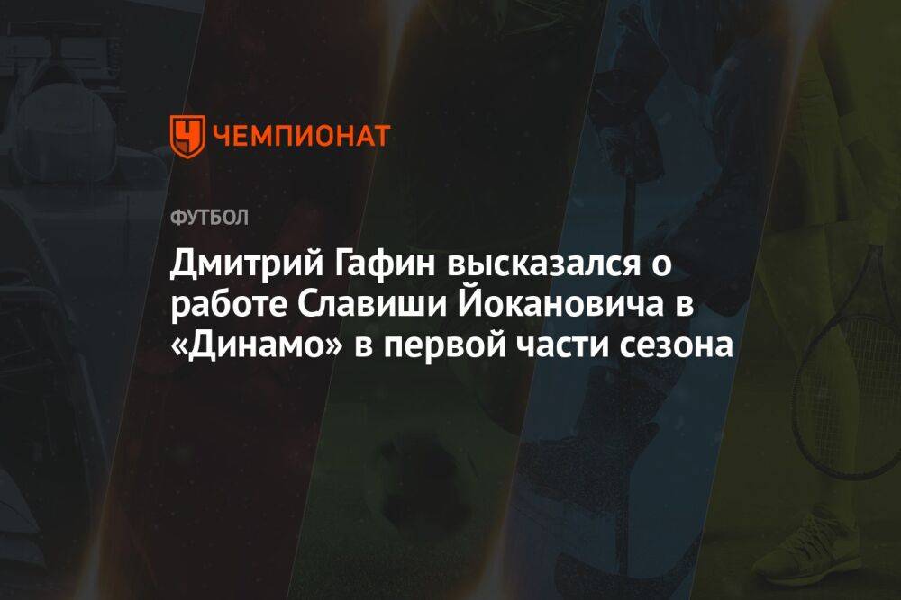Дмитрий Гафин высказался о работе Славиши Йокановича в «Динамо» в первой части сезона