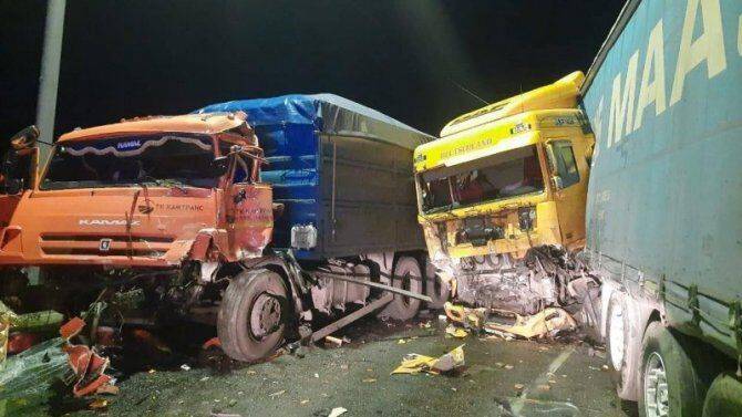 В ДТП с участием двух грузовых фур и «Нивы» на трассе «Дон» погибли двое