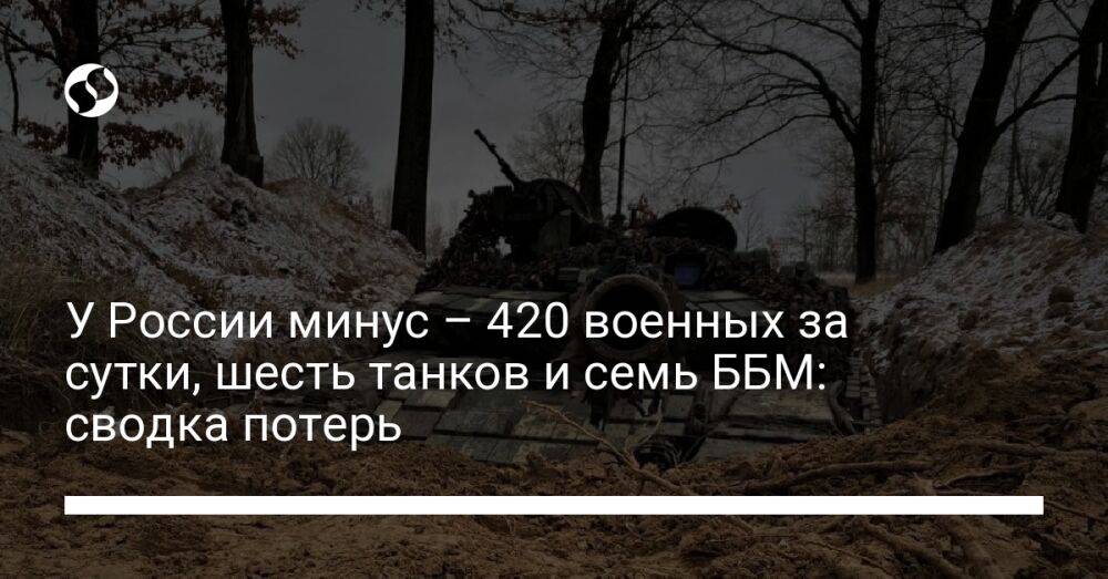 У России минус – 420 военных за сутки, шесть танков и семь ББМ: сводка потерь