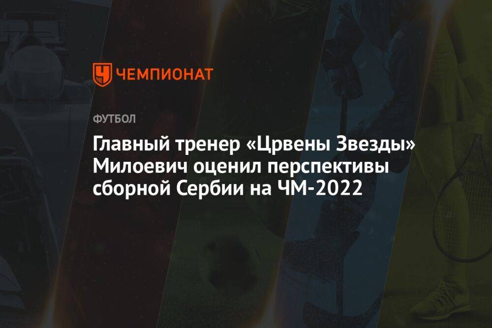 Главный тренер «Црвены Звезды» Милоевич оценил перспективы сборной Сербии на ЧМ-2022