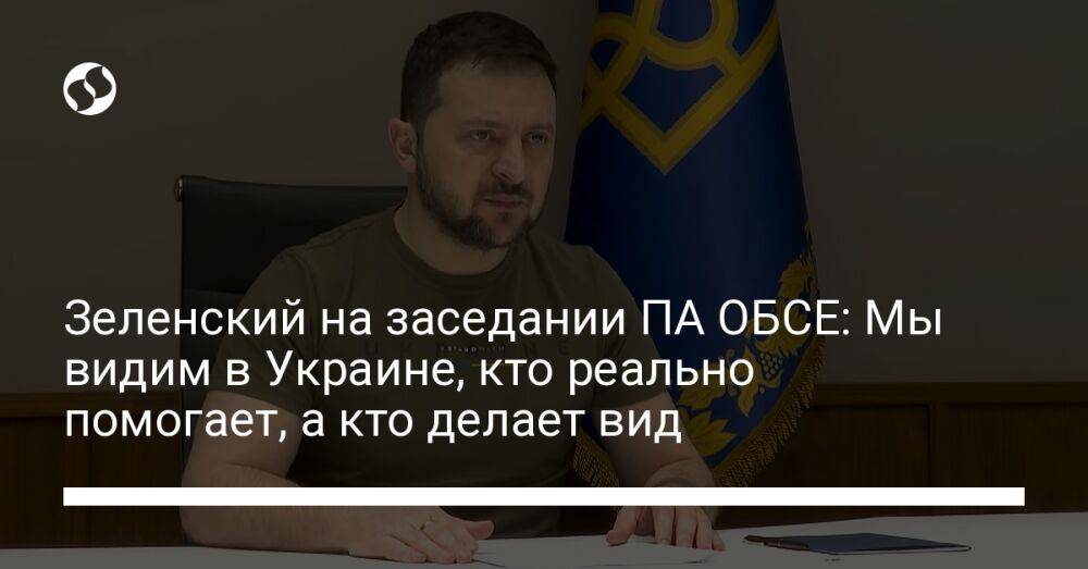 Зеленский на заседании ПА ОБСЕ: Мы видим в Украине, кто реально помогает, а кто делает вид