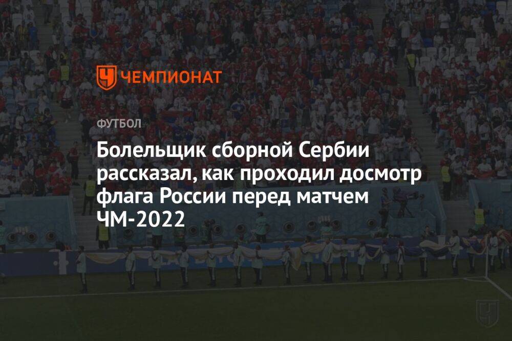 Болельщик сборной Сербии рассказал, как проходил досмотр флага России перед матчем ЧМ-2022